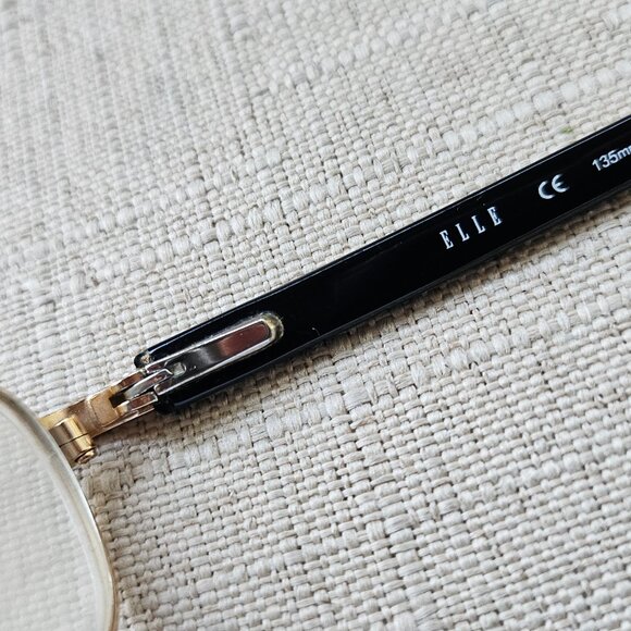 Elle Eyeglasses Frame EL13344 GD Women's Black Metal Oval Full Rim 51[]16 135 - Picture 15 of 16